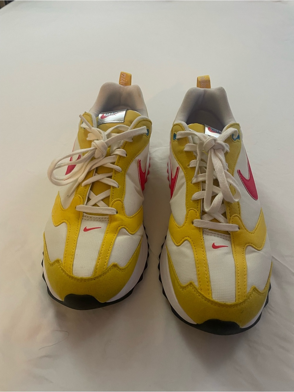 Nike Men's Yellow, White & Pink Athletic Sneakers